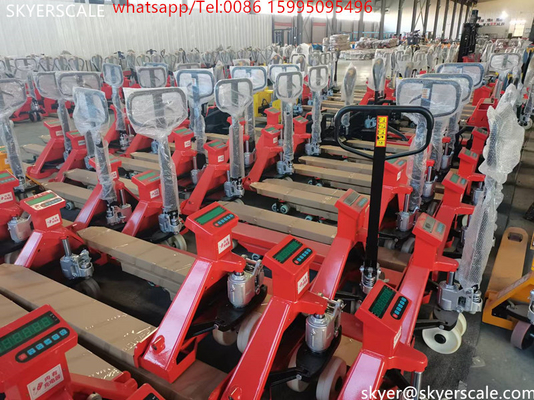 3000 kg handmatig wegen Hydraulische handpallettruck met weegschaal