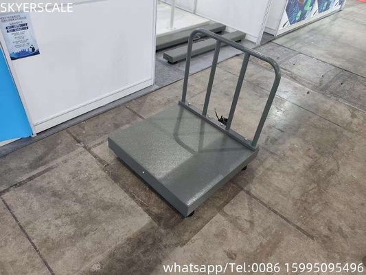 Digitaal koolstofstaal 500x500mm 300kg platformschaal met checkerplaat en backrail
