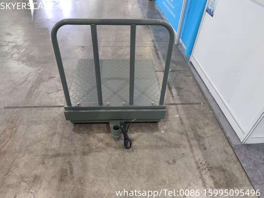 Digitaal koolstofstaal 500x500mm 300kg platformschaal met checkerplaat en backrail