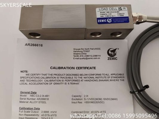 H8C 2t C3 Scherstraalbelastingscel ZEMIC Transducer OIML NETP Sensor voor weegschaal