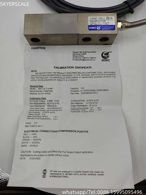 Zemic H8C-C3-1T Single Point Shear Beam Load Cell 1000KG Krachtsensor voor weegschaal