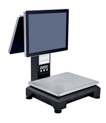 15,1 duimlcd de kassier van touch screenpc met het wegen van functie